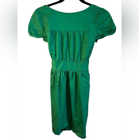 Theory Kelly Green Cotton Open Back Mini Dress Size 4 - Picture 1 of 10